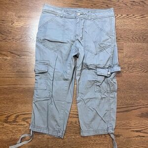 y2k vintage gray cargo capri pants size 6